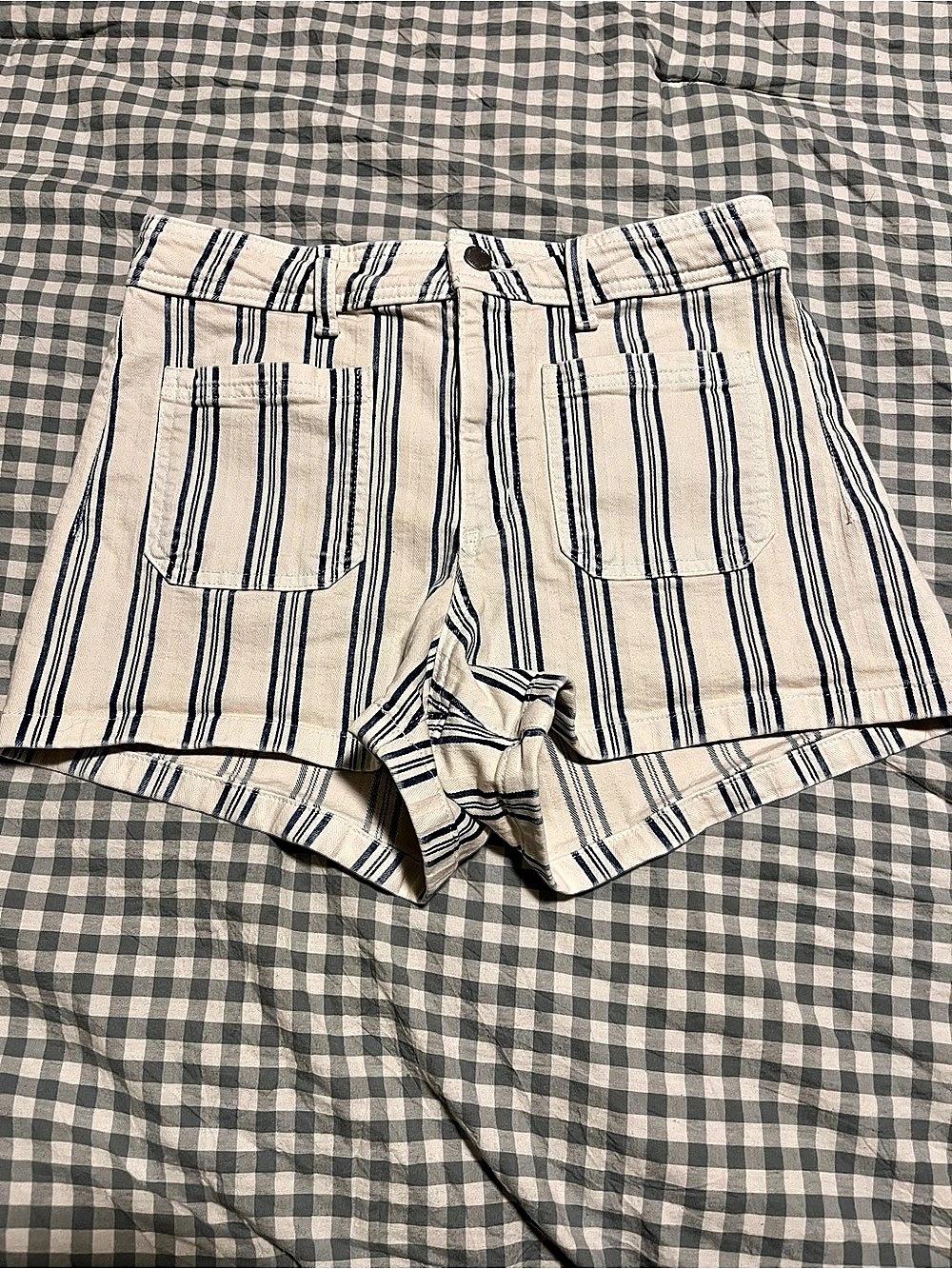 Universal Thread Highest-Rise Sailor Denim Shorts White & Blue Size 6